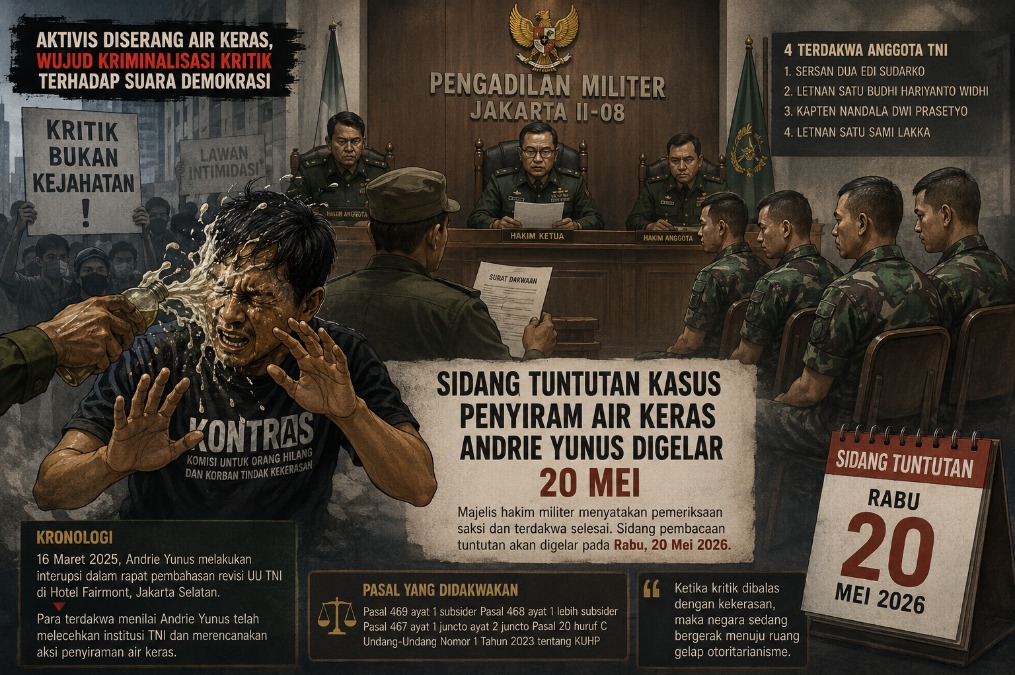 AKTIVIS DISERANG AIR KERAS: KRIMINALISASI KRITIK DAN KEMUNDURAN DEMOKRASI